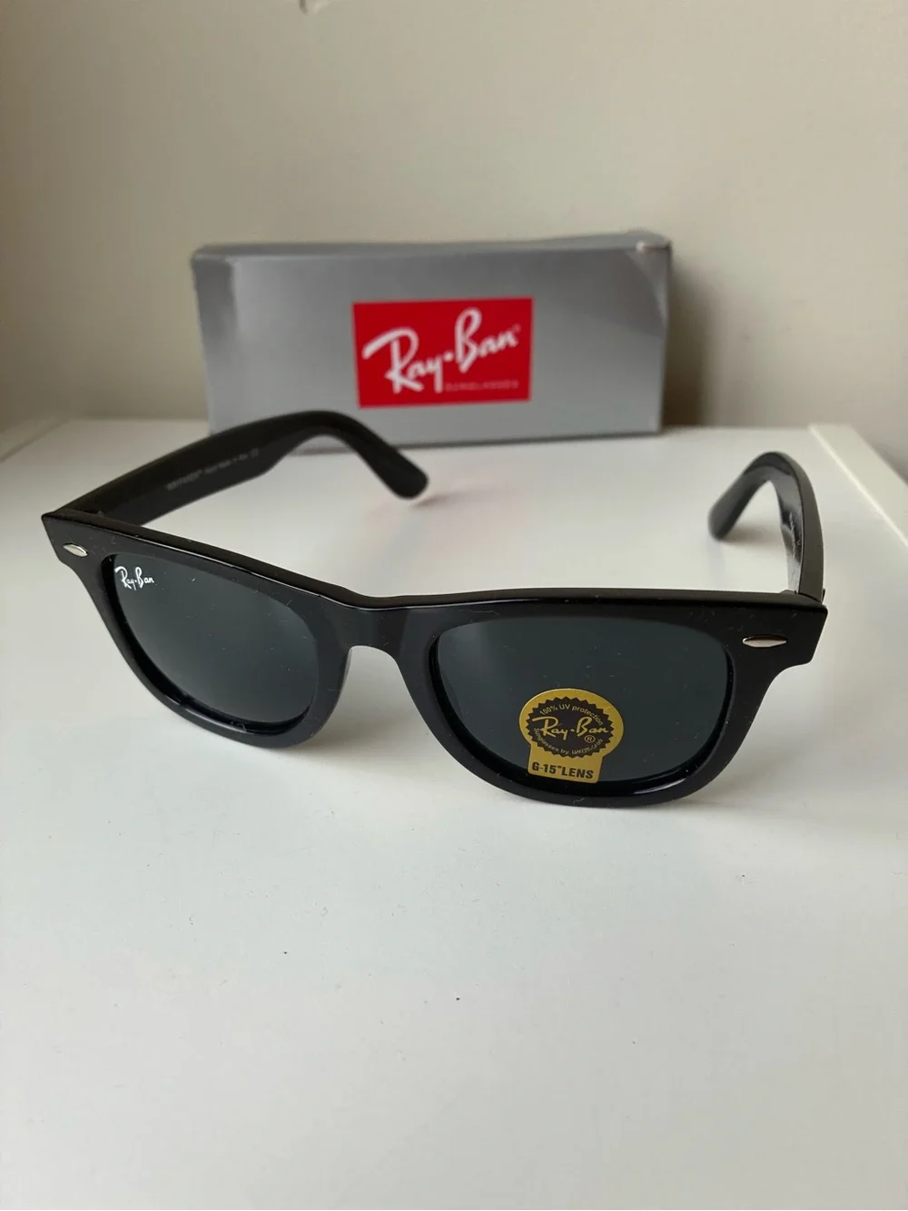 Ray-Ban Black Wayfarer Sunglasses with Dark Lenses